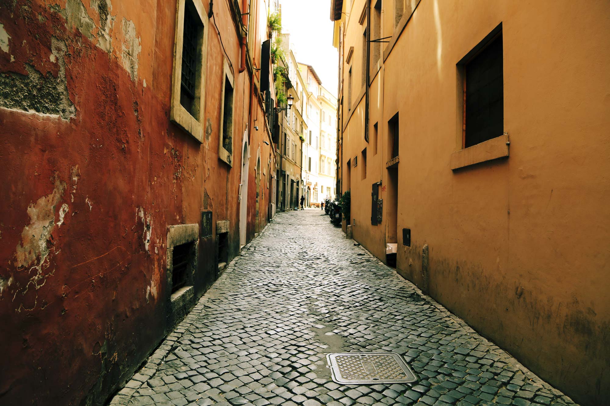 Rome cobblestone alley